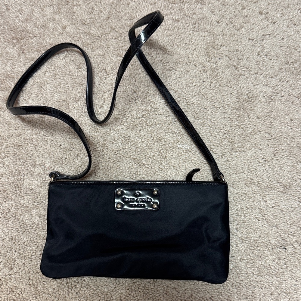 Kate Spade Black Crossbody Bag with Silver Accents